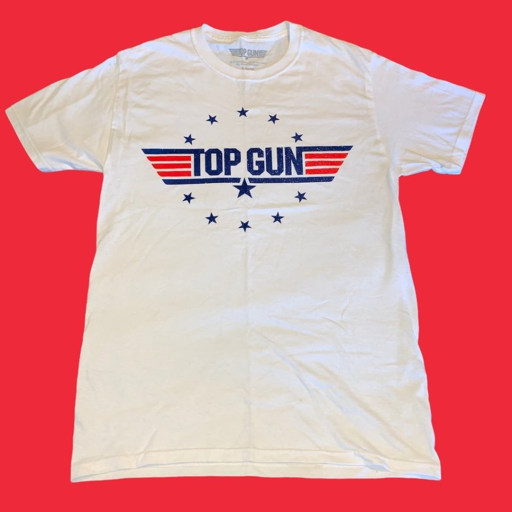 Top Gun Stars Stripes White T Shirt Tee Small